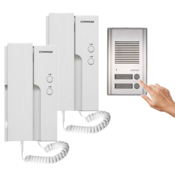 ZESTAW DOMOFONOWY COMMAX 2xUNIFON DP-2HPR(DC) + STACJA BRAMOWA DR-201AG 12V